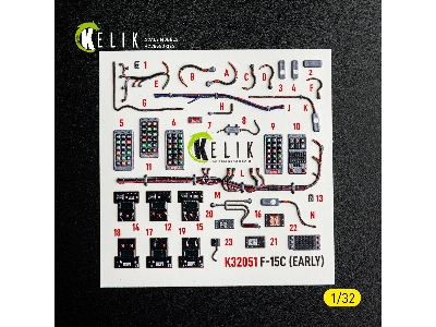 Mcdonnell Douglas F-15 C (Early) - Interior 3d-decals (For Tamiya Kits) - zdjęcie 9