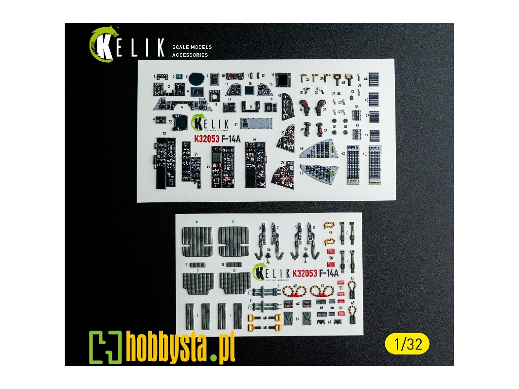 Grumman F-14 A Tomcat - Interior 3d-decals (For Tamiya Kits) - zdjęcie 1