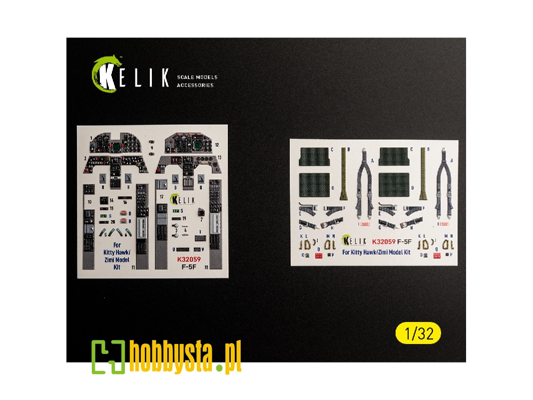Northrop F-5 F - Interior 3d-decals (For Kitty Hawk & Zimi Models Kits) - zdjęcie 1