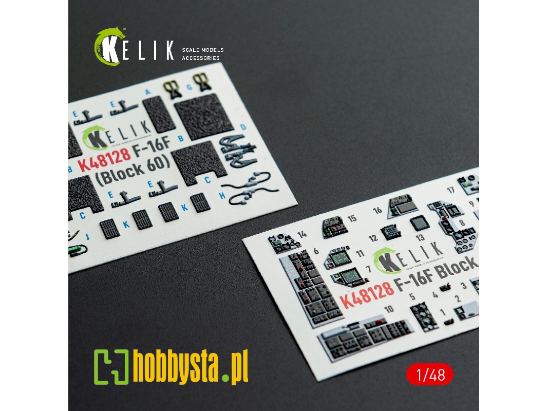 Lockheed Martin F-16 F Block 60 - Interior 3d Decals (For Hasegawa Kits) - zdjęcie 1