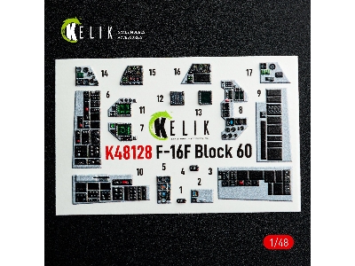 Lockheed Martin F-16 F Block 60 - Interior 3d Decals (For Hasegawa Kits) - zdjęcie 9