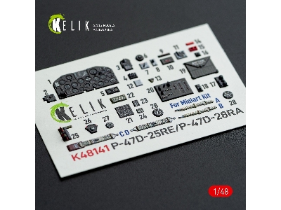 Republic P-47d - 25re / 28ra- Interior 3d Decals (For Miniart Kits) - zdjęcie 1