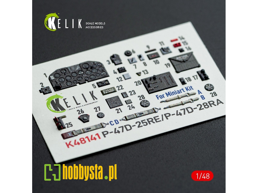 Republic P-47d - 25re / 28ra- Interior 3d Decals (For Miniart Kits) - zdjęcie 1