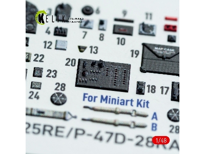 Republic P-47d - 25re / 28ra- Interior 3d Decals (For Miniart Kits) - zdjęcie 4