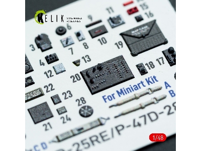 Republic P-47d - 25re / 28ra- Interior 3d Decals (For Miniart Kits) - zdjęcie 8