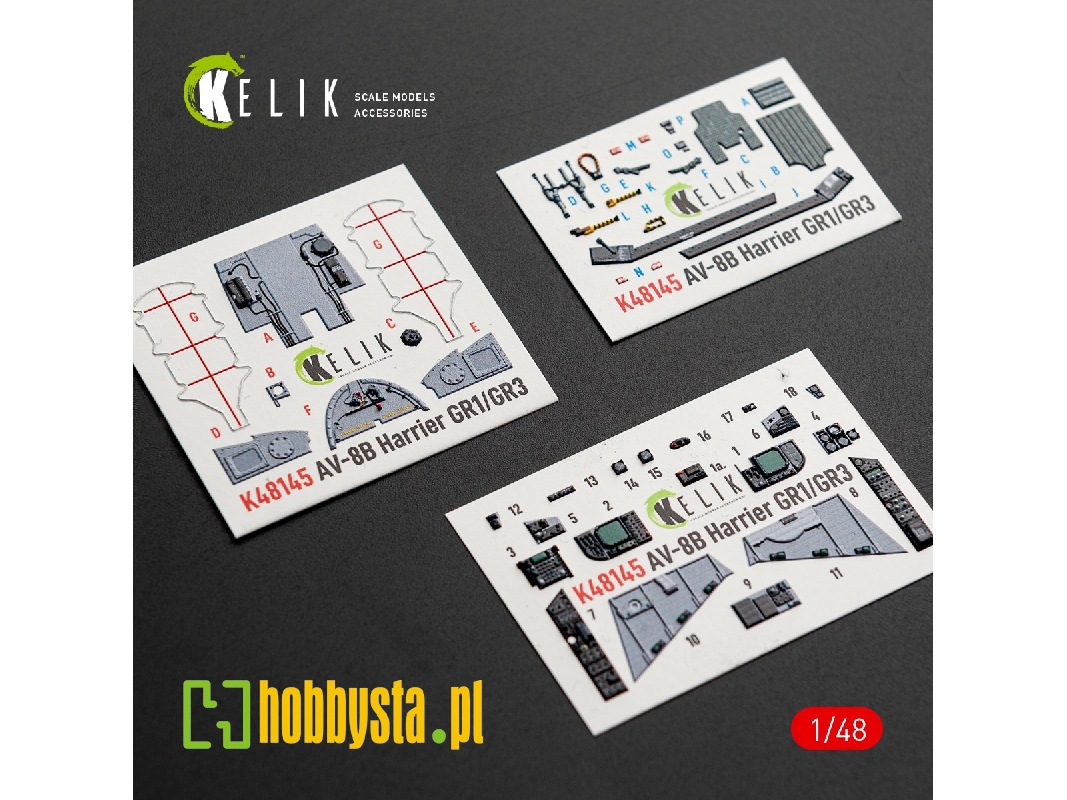 Mcdonnell Duglas Av-8 B Harrier - Interior 3d Decals (For Hasegawa Kits) - zdjęcie 1