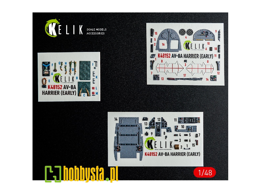 Mcdonnell Douglas Av-8 A Harier (Early) - Interior 3d-decals (For Kinetic Kits) - zdjęcie 1