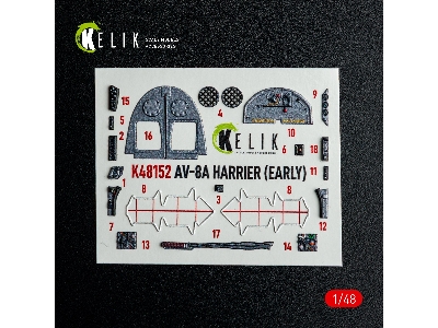 Mcdonnell Douglas Av-8 A Harier (Early) - Interior 3d-decals (For Kinetic Kits) - zdjęcie 2