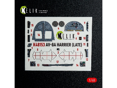 Mcdonnell Douglas Av-8 A Harier (Late) - Interior 3d-decals (For Kinetic Kits) - zdjęcie 1