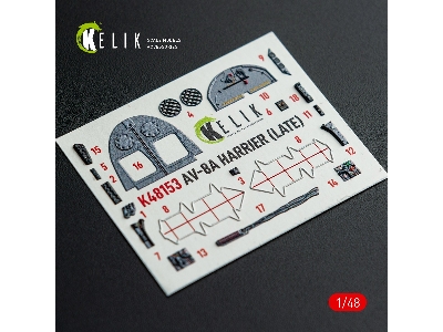 Mcdonnell Douglas Av-8 A Harier (Late) - Interior 3d-decals (For Kinetic Kits) - zdjęcie 8