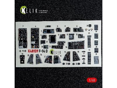 Grumman F-14 A Tomcat - Interior 3d-decals (For Gwh Kits) - zdjęcie 2