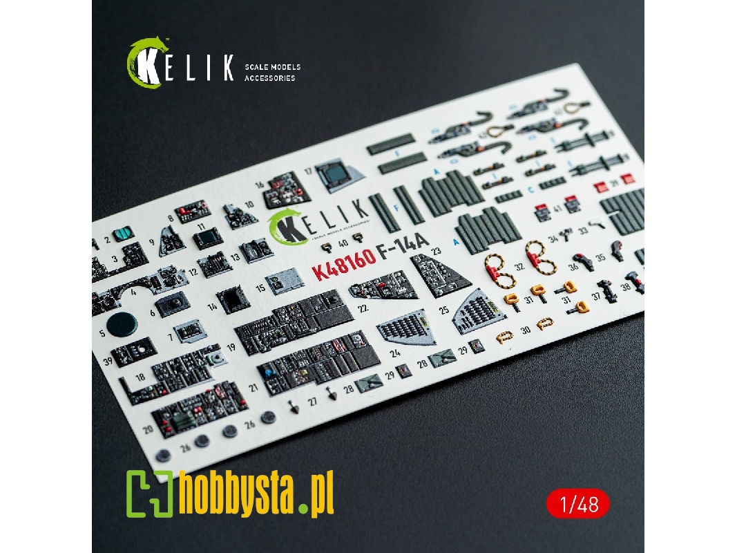 Grumman F-14 A Tomcat - Interior 3d-decals (For Hasegawa Kits) - zdjęcie 1