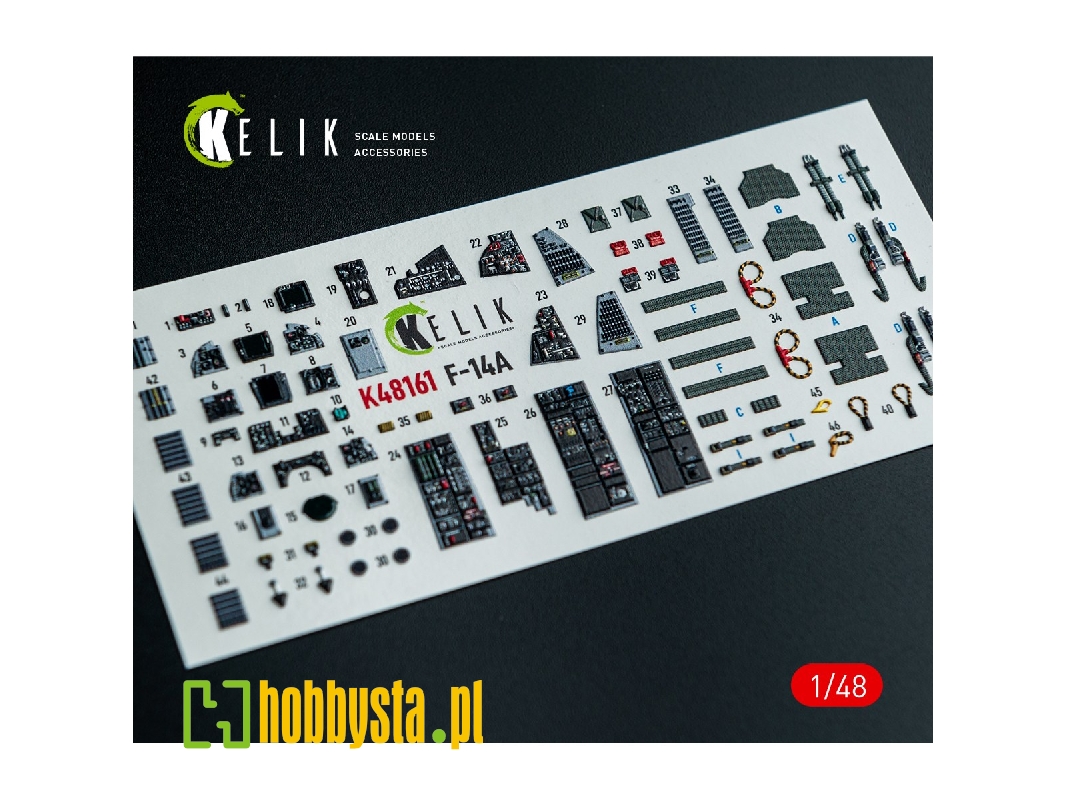 Grumman F-14 A Tomcat - Interior 3d-decals (For Gwh Kits) - zdjęcie 1