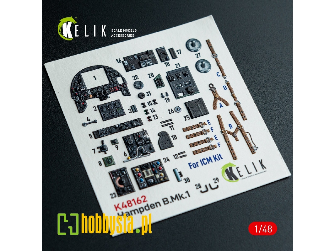 Handley Page Hampden B.Mk.1 - Interior 3d-decals (For Icm Kits) - zdjęcie 1