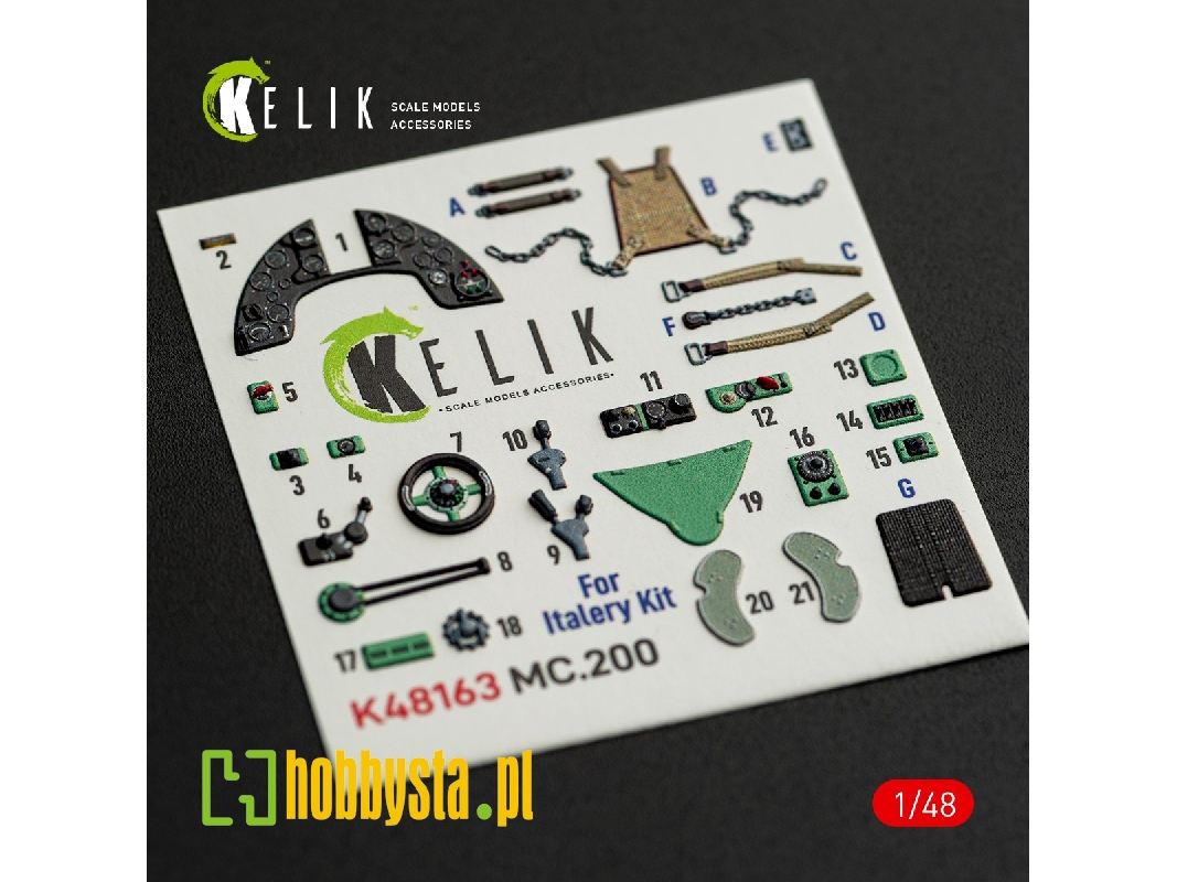 Macchi C.200 Saetta - Interior 3d-decals (For Italeri Kits) - zdjęcie 1