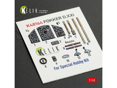 Fokker D.Xxi - Interior 3d-decals (For Special Hobby Kits) - zdjęcie 1