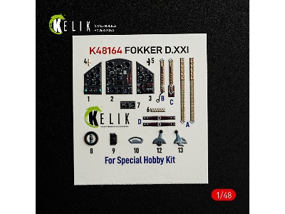Fokker D.Xxi - Interior 3d-decals (For Special Hobby Kits) - zdjęcie 2