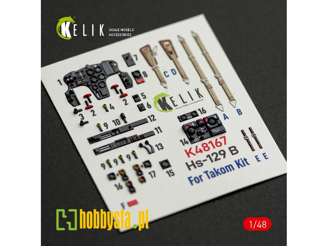 Henschel Hs-129 B - Interior 3d-decals (For Takom Kits) - zdjęcie 1