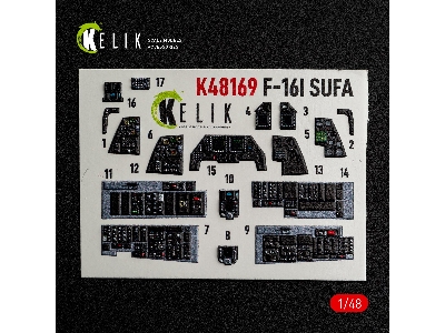Lockheed Martin F-16i Sufa - Interior 3d-decals (For Gwh Kits) - zdjęcie 11