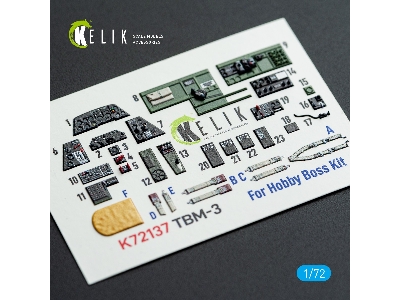 Grumman Tbm-3 Avenger - Interior 3d Decals (For Hobby Boss Kits) - zdjęcie 1