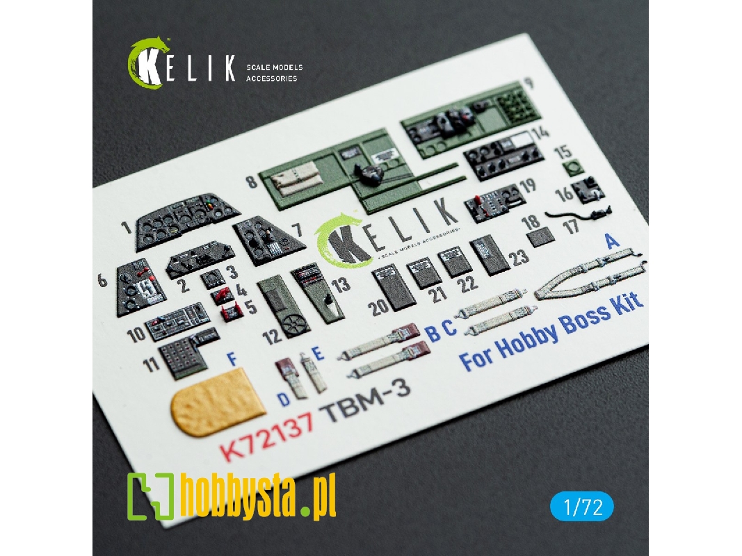 Grumman Tbm-3 Avenger - Interior 3d Decals (For Hobby Boss Kits) - zdjęcie 1
