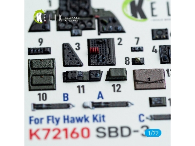 Douglas Sbd-3 Dauntless - Interior 3d Decals (For Flyhawk Kits) - zdjęcie 7