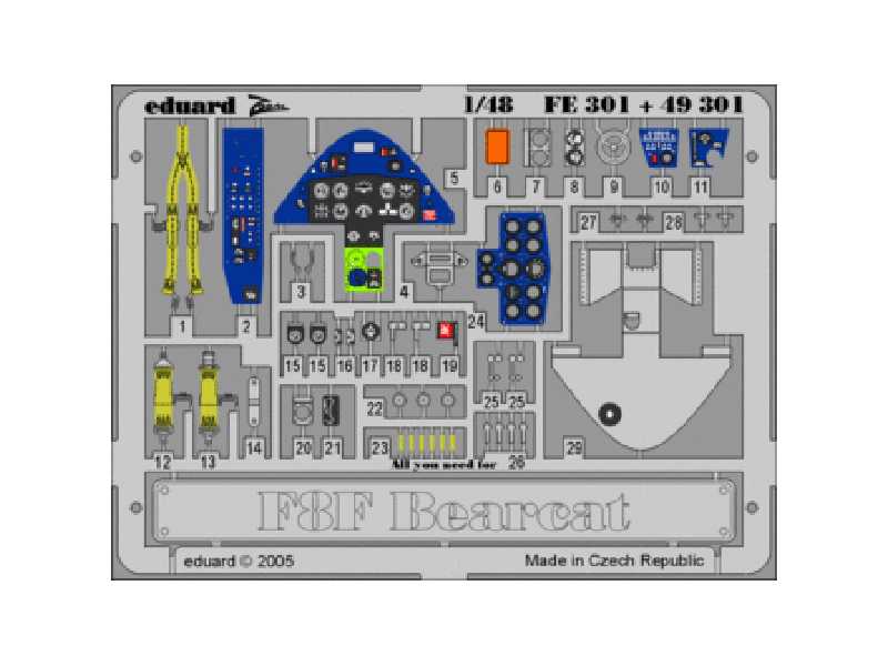 F8F 1/48 - Academy Minicraft - blaszki - zdjęcie 1 F8F 1/48 - Academy Minicraft - blaszki - zdjęcie 1