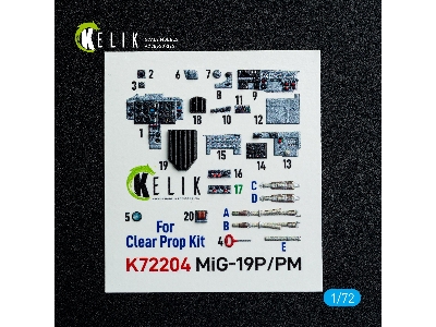 Mikoyan Mig-19 P/Pm - Interior 3d Decals (For Clear Prop Kits) - zdjęcie 2