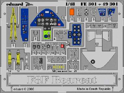  F8F 1/48 - Academy Minicraft - blaszki - zdjęcie 2