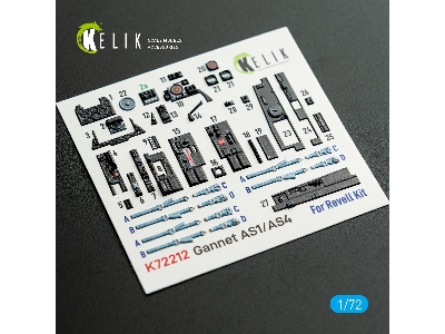 Fairey Gannet  As1/As4 - Interior 3d Decals (For Revell Kits) - zdjęcie 1