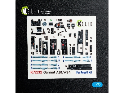 Fairey Gannet  As1/As4 - Interior 3d Decals (For Revell Kits) - zdjęcie 2