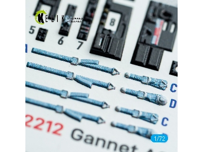 Fairey Gannet  As1/As4 - Interior 3d Decals (For Revell Kits) - zdjęcie 8