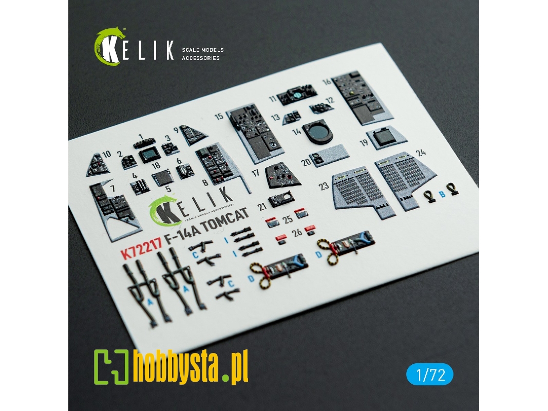 Grumman F-14 A Tomcat - Interior 3d Decals (For Hobby Boss Kits) - zdjęcie 1