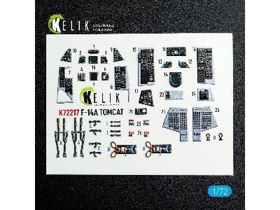 Grumman F-14 A Tomcat - Interior 3d Decals (For Hobby Boss Kits) - zdjęcie 3
