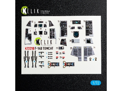 Grumman F-14 B Tomcat - Interior 3d Decals (For Hobby Boss Kits) - zdjęcie 2