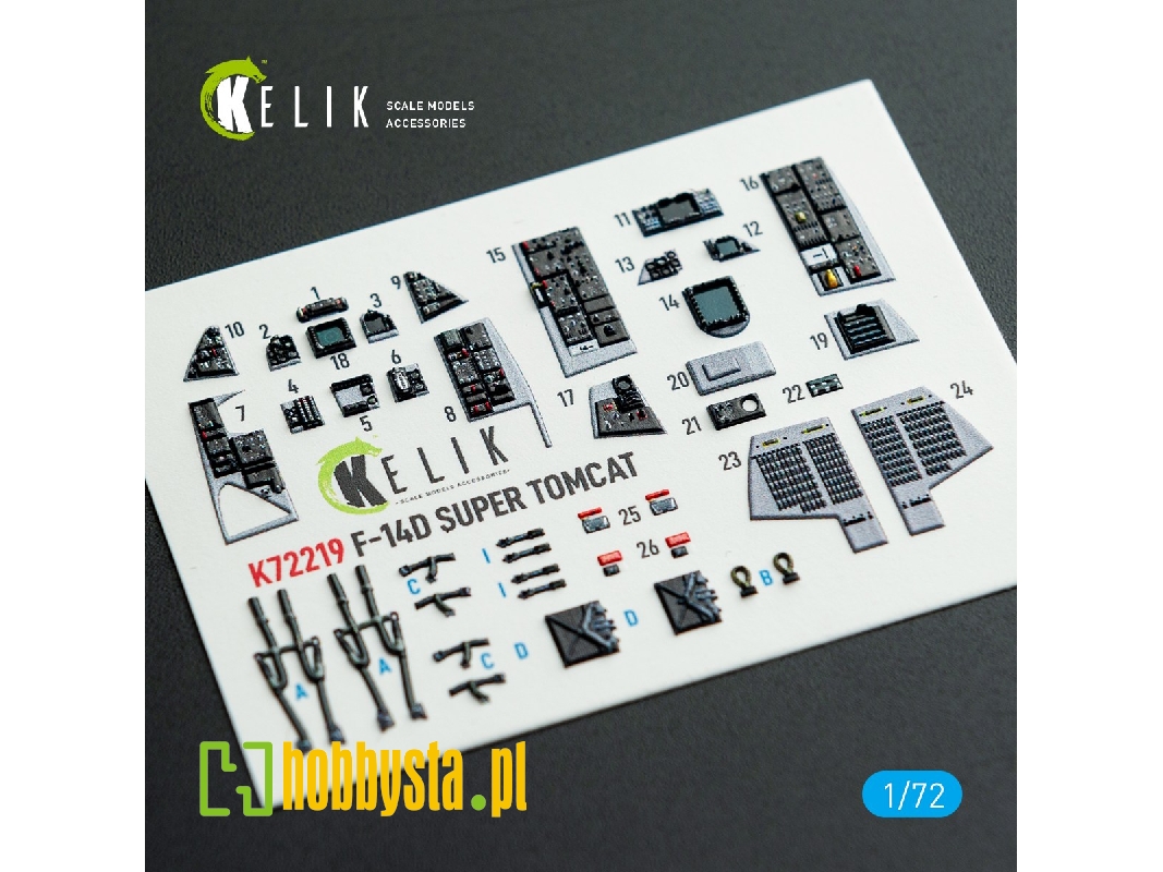 Grumman F-14 D Super Tomcat - Interior 3d Decals (For Hobby Boss Kits) - zdjęcie 1