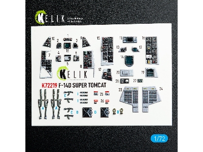 Grumman F-14 D Super Tomcat - Interior 3d Decals (For Hobby Boss Kits) - zdjęcie 2