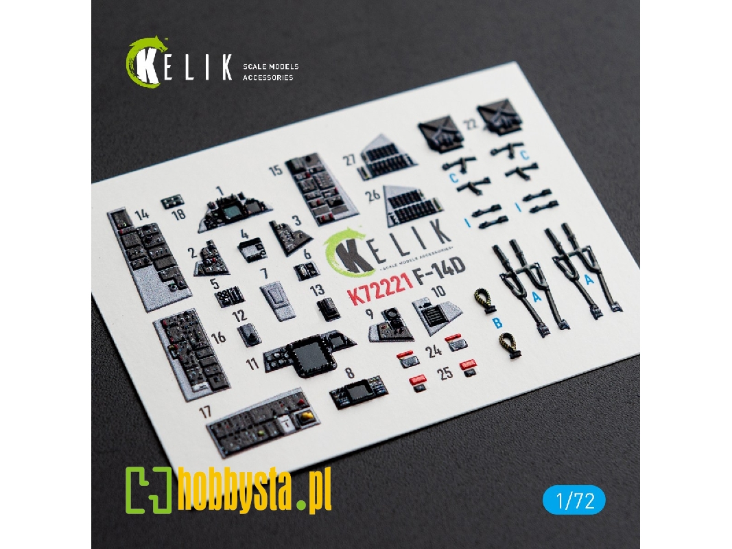 Grumman F-14 D Super Tomcat - Interior 3d Decals (For Academy Kits) - zdjęcie 1