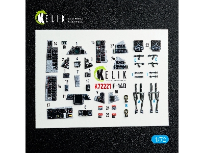 Grumman F-14 D Super Tomcat - Interior 3d Decals (For Academy Kits) - zdjęcie 2