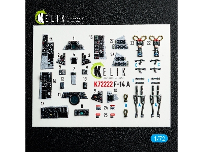 Grumman F-14 A Tomcat - Interior 3d Decals (For Academy Kits) - zdjęcie 2