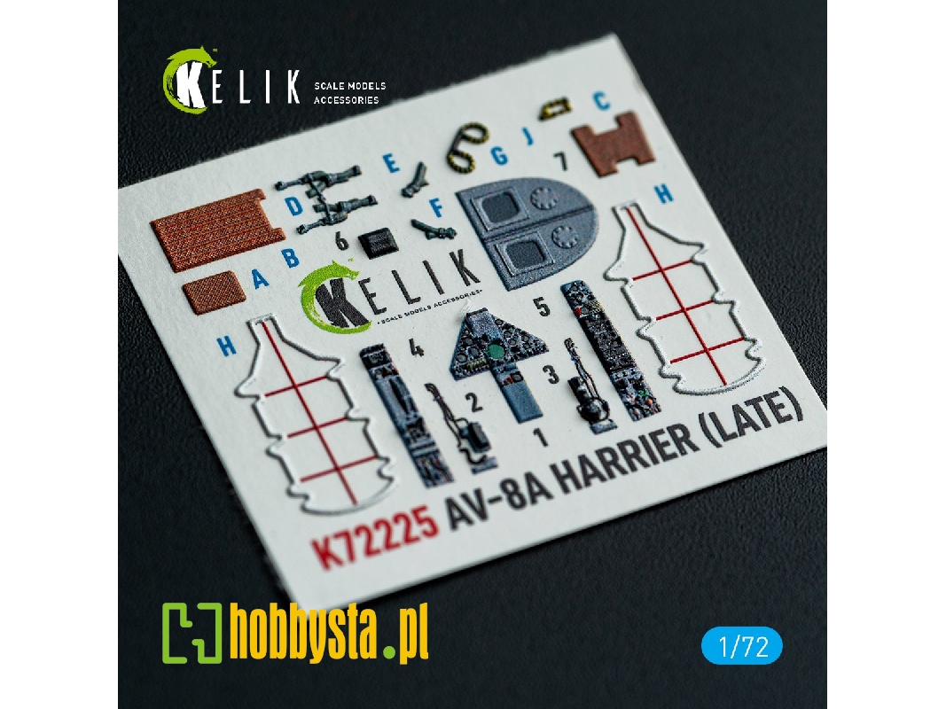 Mcdonnell Douglas Av-8 A Harrier (Late) - Interior 3d-decals (For Italeri Kits) - zdjęcie 1