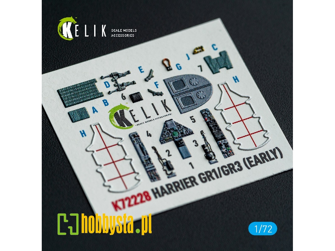 Bae Harrier Gr.1 / Gr.3 (Early) - Interior 3d-decals (For Italeri Kits) - zdjęcie 1