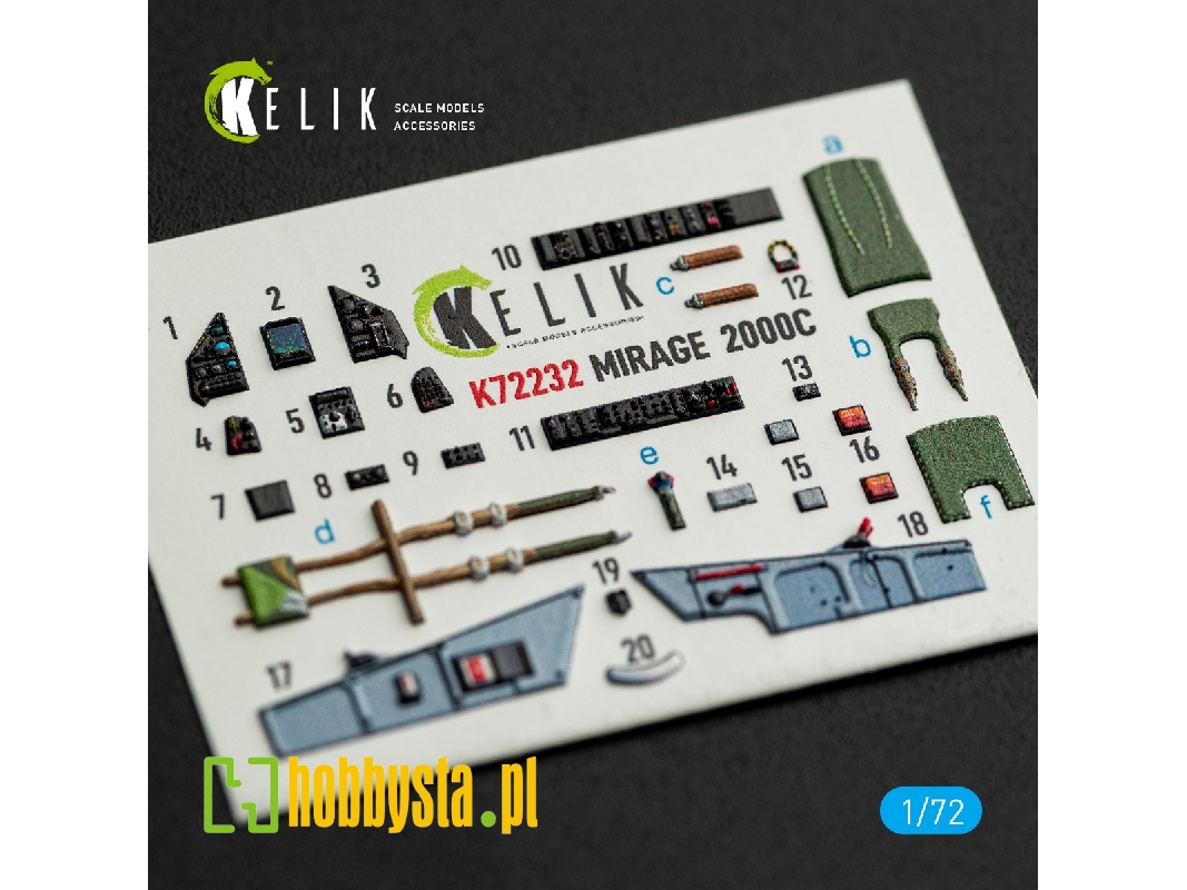 Dassault Mirage 2000 C - Interior 3d-decals (For Dream Modelkits) - zdjęcie 1
