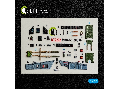 Dassault Mirage 2000 C - Interior 3d-decals (For Dream Modelkits) - zdjęcie 2