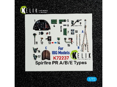 Supermarine Spitfire Pr A/B/E Types - Interior 3d-decals (For Ibg Kits) - zdjęcie 2