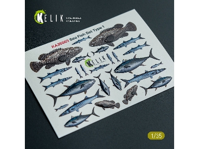 Sea Fish Set Type 1 - 3d-decal For Dioramas - zdjęcie 1
