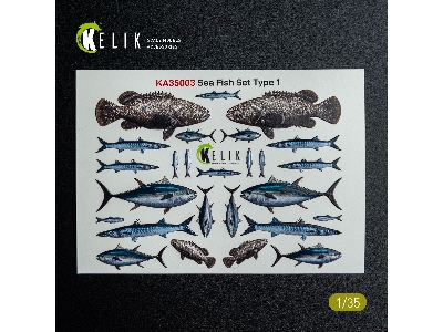 Sea Fish Set Type 1 - 3d-decal For Dioramas - zdjęcie 2