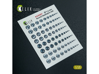 Round Headlights Set 1 Mm - 6 Mm - 3d-decal For Models - zdjęcie 1