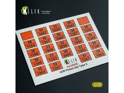 Adr Plates Set Type 2 - Decal For Models - zdjęcie 1