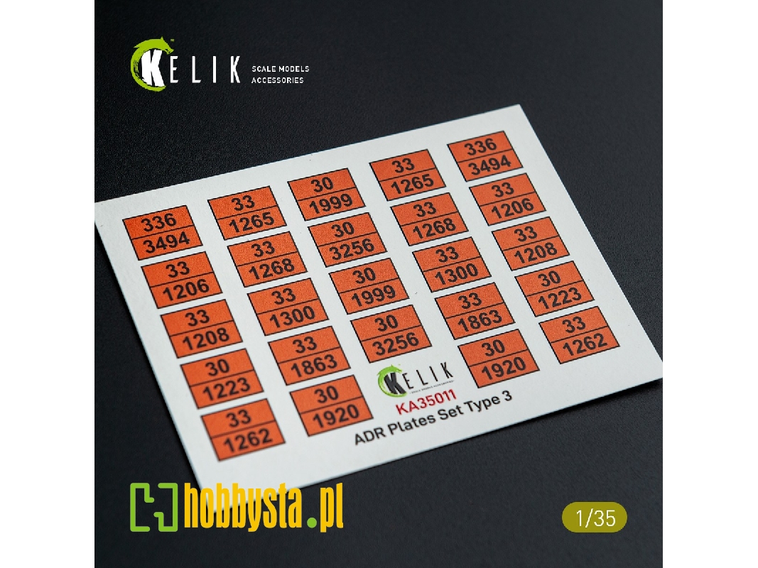 Adr Plates Set Type 2 - Decal For Models - zdjęcie 1